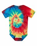 dyenomite 340ms infant spiral tie-dyed onesie Front Thumbnail