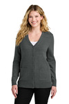 port authority lsw4150 women's easy care button-up cardigan sweater Front Thumbnail