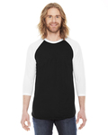 american apparel bb453w poly-cotton 3/4-sleeve raglan t-shirt Front Thumbnail