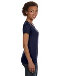 LAT 3507 Ladies' V-Neck Fine Jersey T-Shirt Side Thumbnail