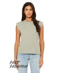 Bella + Canvas 8804 Women's Flowy Muscle T-Shirt With Rolled Cuffs Front Thumbnail