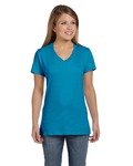 Hanes S04V Ladies' Perfect-T V-Neck T-Shirt Front Thumbnail
