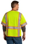 cornerstone csv106 ansi 107 class 3 surveyor mesh zippered two-tone short sleeve vest Back Thumbnail