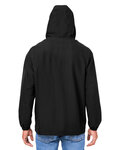 harriton m73 unisex flex twill hooded jacket Back Thumbnail