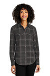 port authority lw672 ladies long sleeve ombre plaid shirt Front Thumbnail