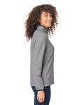 core365 ce73w ladies' venture heathered stripe quarter-zip Side Thumbnail