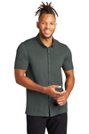 mercer+mettle mm1006 stretch pique full-button polo Front Thumbnail