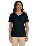 LAT L-3587 Ladies V Neck Premium Jrsy Tee Side Thumbnail