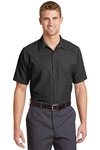 Red Kap SP24LONG Long Size, Short Sleeve Industrial Work Shirt Front Thumbnail
