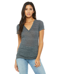 Bella + Canvas B6035 Ladies' Jersey Short-Sleeve Deep V-Neck T-Shirt Front Thumbnail