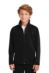 sport-tek yst90 youth tricot track jacket Front Thumbnail