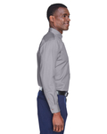 harriton m500t men's tall easy blend™ long-sleeve twill shirt with stain-release Side Thumbnail