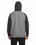 team 365 tt96cb unisex zone hydrosport™ heavyweight colorblock hooded sweatshirt Back Thumbnail