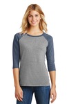 District DM136L Women's Perfect Tri ® 3/4-Sleeve Raglan Front Thumbnail