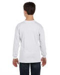 hanes 5546 youth 6.1 oz. authentic-t ® long-sleeve t-shirt Back Thumbnail