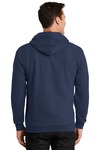 port & company pc90zh essential fleece full-zip hooded sweatshirt Back Thumbnail