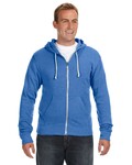 J America JA8872 Adult Triblend Full-Zip Fleece Hooded Sweatshirt Side Thumbnail