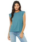 bella + canvas 8804 women's flowy muscle t-shirt with rolled cuffs Side Thumbnail