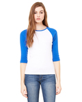 Bella + Canvas B2000 Ladies' Baby Rib 3/4-Sleeve Contrast Raglan T-Shirt Back Thumbnail