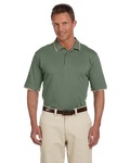 harriton m210 adult 6 oz. short-sleeve piqué polo with tipping Front Thumbnail
