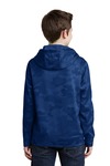 sport-tek yst240 youth sport-wick ® camohex fleece hooded pullover Back Thumbnail