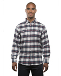 burnside b8210 men's plaid flannel shirt Side Thumbnail