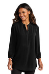 port authority lw713 ladies 3/4-sleeve textured crepe tunic Front Thumbnail