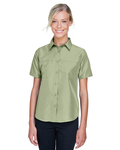 harriton m580w ladies' key west short-sleeve performance staff shirt Front Thumbnail