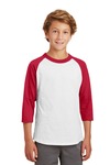 sport-tek yt200 youth colorblock raglan jersey Front Thumbnail