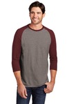 District DM136 Perfect Tri ® 3/4-Sleeve Raglan Front Thumbnail