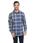 burnside b8212 woven plaid flannel with biased pocket Front Thumbnail
