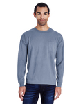 comfortwash by hanes gdh250 unisex 5.5 oz., 100% ringspun cotton garment-dyed long-sleeve t-shirt with pocket Back Thumbnail