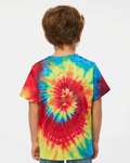 dyenomite 330ms toddler spiral tie-dyed t-shirt Back Thumbnail