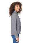 core365 ce72w ladies' venture heathered stripe full-zip Side Thumbnail