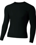a4 n3133 adult polyester spandex long sleeve compression t-shirt Front Thumbnail