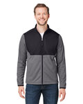 core365 ce74 men's venture heathered stripe hybrid jacket Front Thumbnail