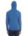 threadfast apparel 302z unisex triblend full-zip light hoodie Back Thumbnail