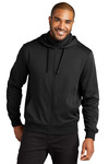 port authority f814 smooth fleece hooded jacket Front Thumbnail