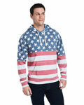 J America JA8871 Adult Triblend Pullover Fleece Hooded Sweatshirt Front Thumbnail