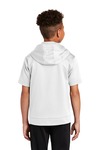 sport-tek yst251 youth sport-wick ® fleece short sleeve hooded pullover Back Thumbnail