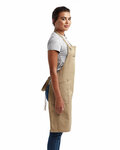 artisan collection by reprime rp121 unisex ‘barley’ contrast stitch sustainable bib apron Side Thumbnail