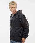 Burnside 9728 Men's Nylon Hooded Coaches Jacket Side Thumbnail