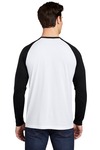 sport-tek st400ls posicharge ® long sleeve tri-blend wicking raglan tee Back Thumbnail