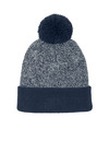 Sport-Tek STC68 Halftime Heather Pom Beanie Front Thumbnail