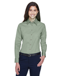 Harriton M500W Ladies' Easy Blend™ Long-Sleeve Twill Shirt with Stain-Release Side Thumbnail