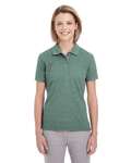 UltraClub UC100W Women's Heathered Pique Polo Front Thumbnail
