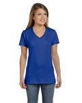 hanes s04v ladies perfect-t v-neck t-shirt Front Thumbnail