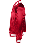 augusta sportswear 3610 satin baseball jacket/striped trim Side Thumbnail