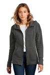 district dt1104 women's perfect weight ® fleece drop shoulder full-zip hoodie Front Thumbnail