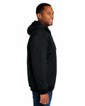 harriton m722t men's tall climabloc® heavyweight hooded full-zip jacket Side Thumbnail